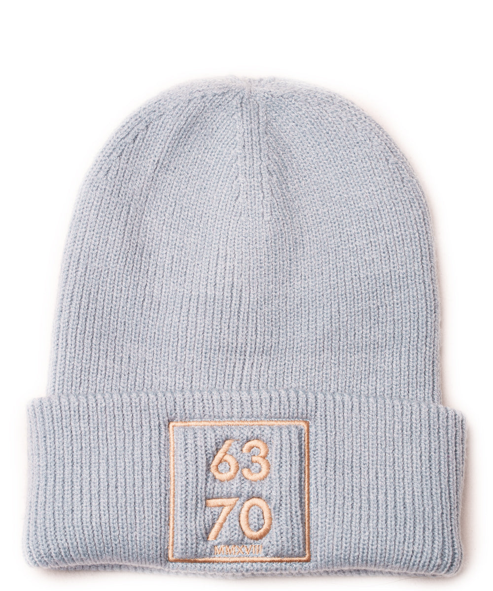 6370 Beanie Dustyblue | Beige