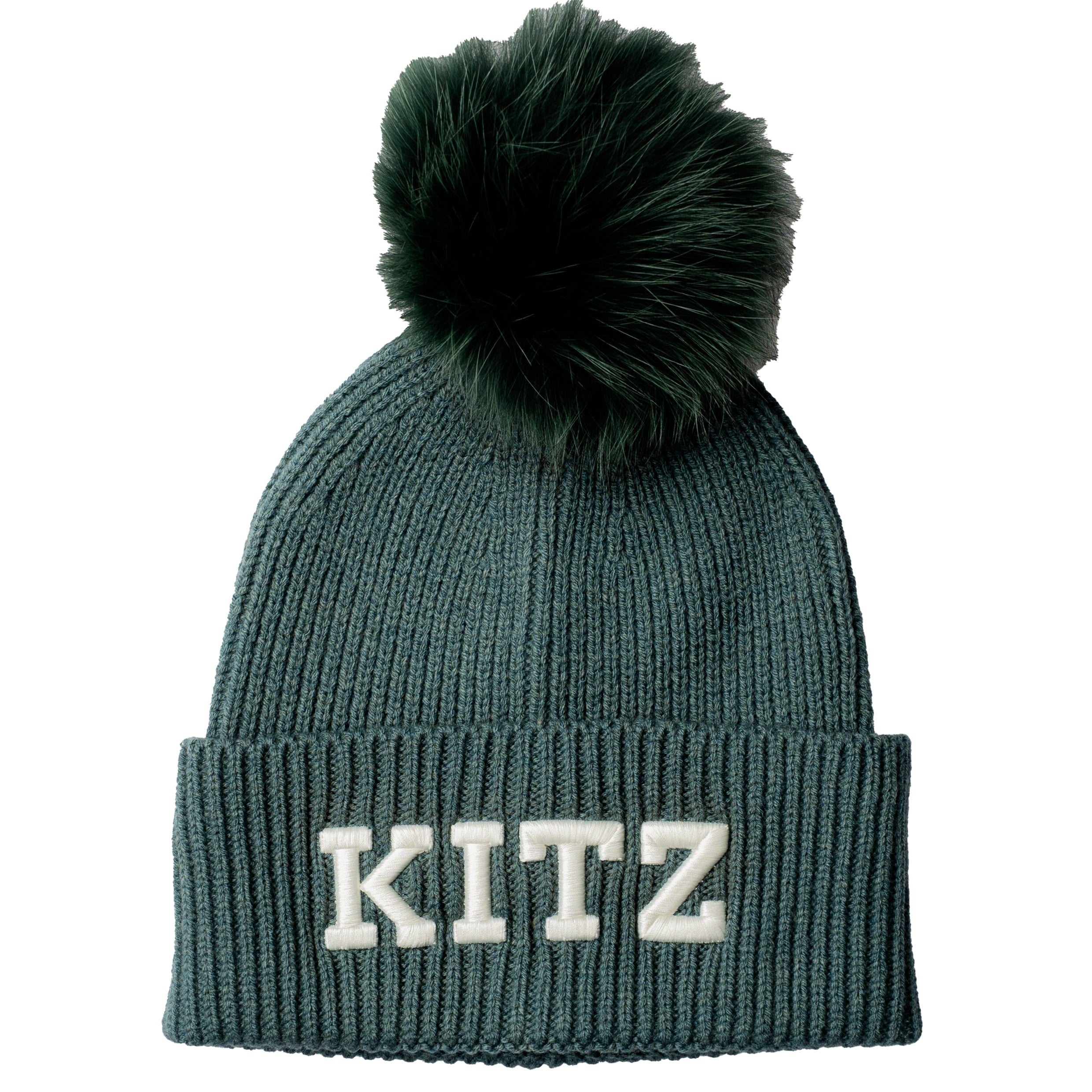 Beanie_KITZ_Marinegreen_white_bommel.jpg
