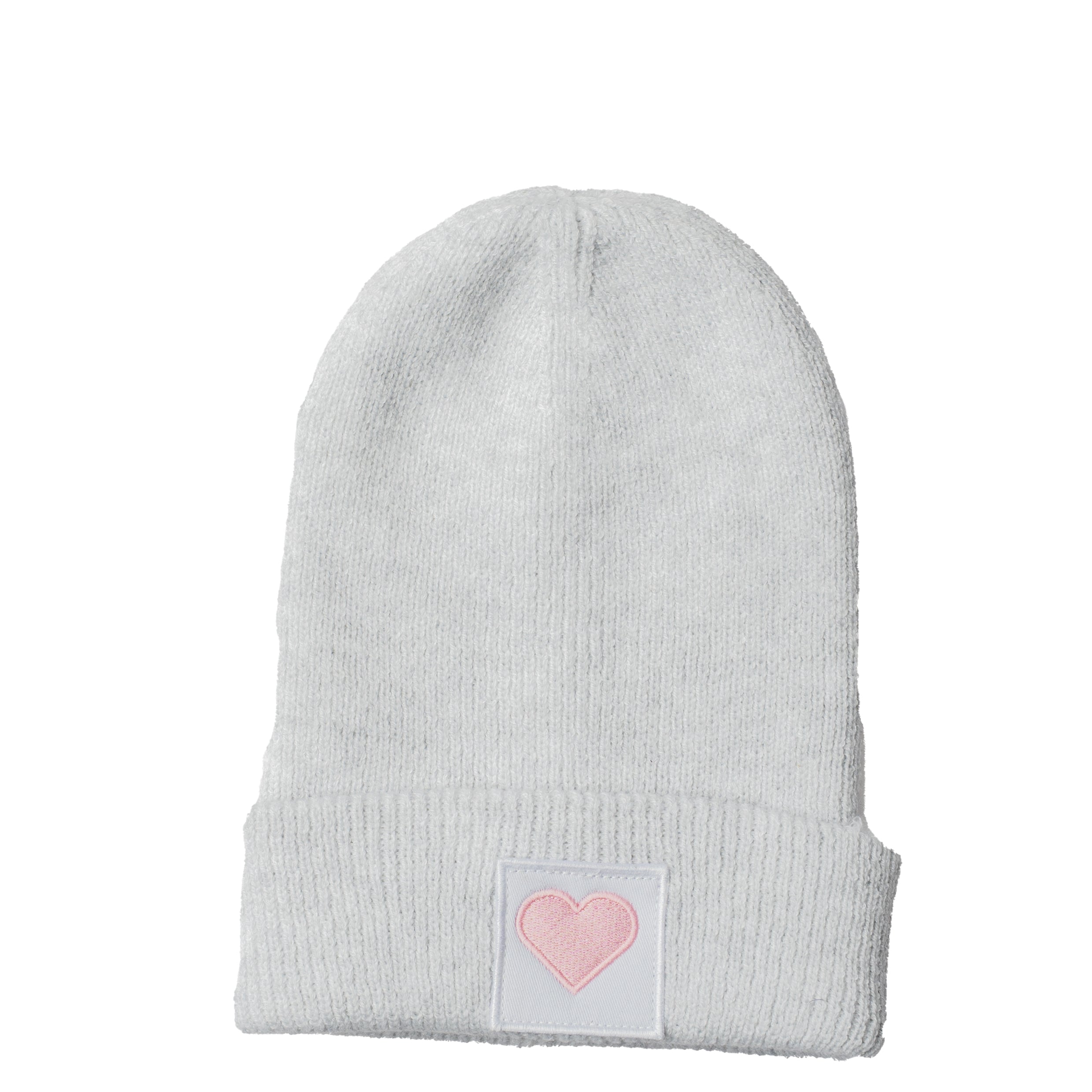 Herz Beanie Cloudygrey | Rosa