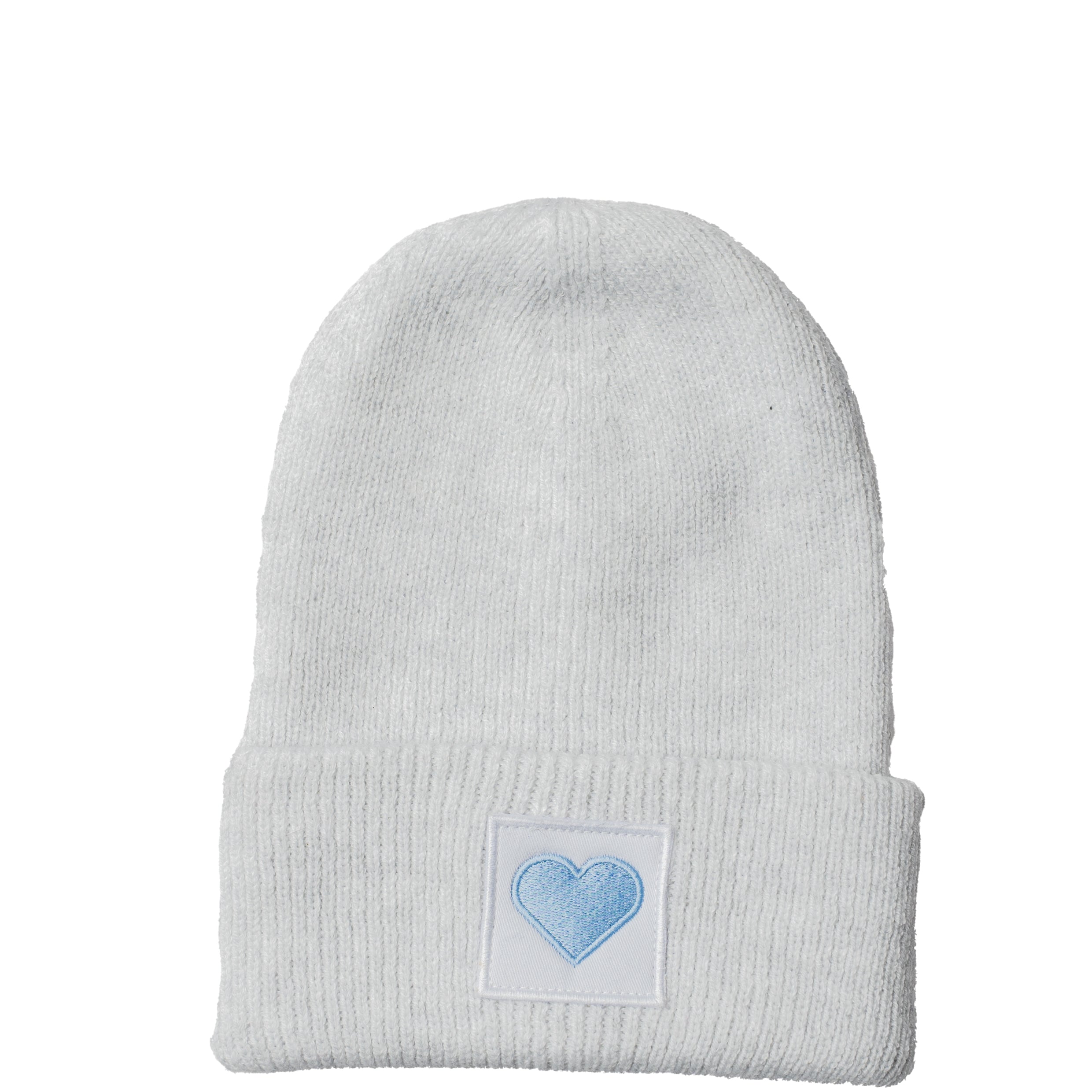 Herz Beanie Cloudygrey | Hellblau